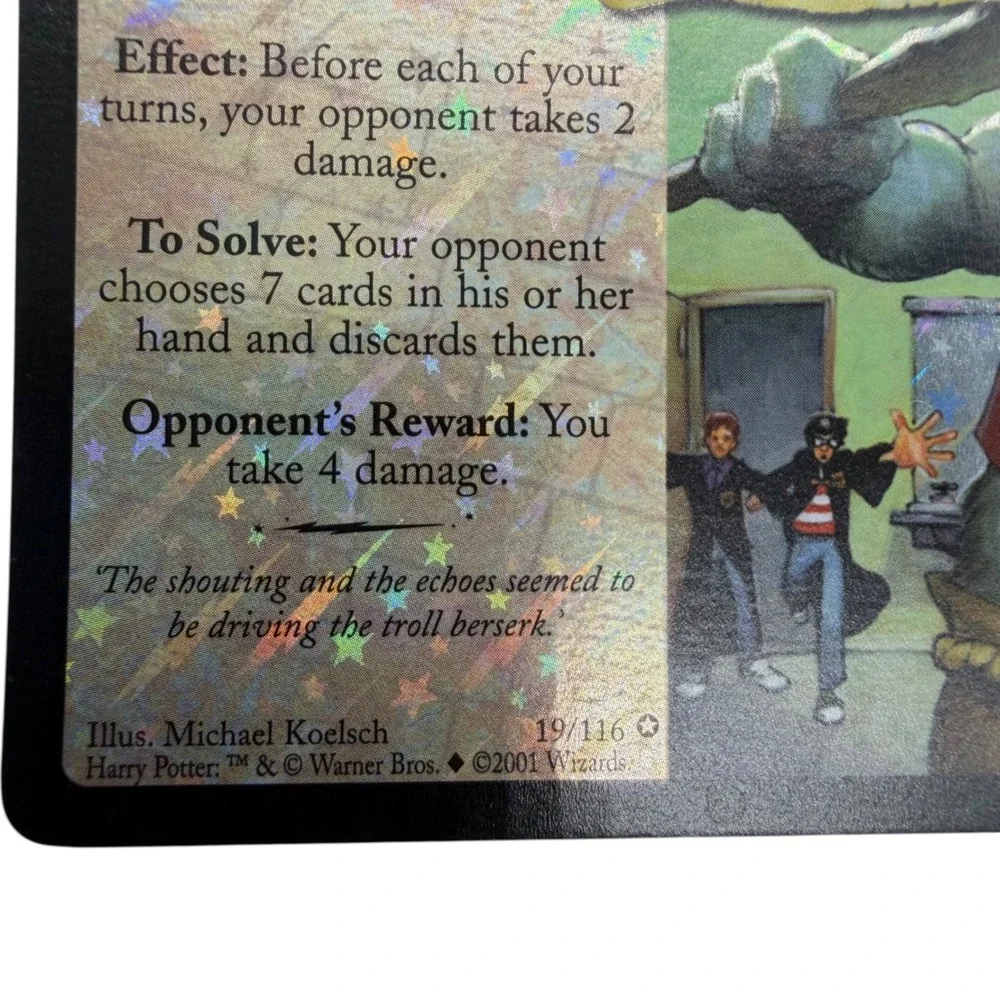 Harry Potter TCG Troll in the Bathroom 19/116 Holo Foil Adventure Card 2001 Rare